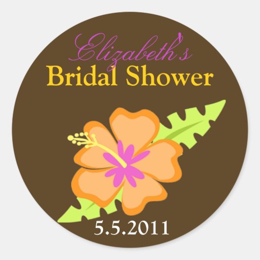 Chocolade Hibiscus  gunst Stickers (Voorkant)