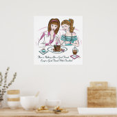 Chocolade Humor niets als een goed vriendinnetje P Poster (Keuken)