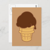 Chocolade Ice Cream Cone Briefkaart (Voorkant / Achterkant)