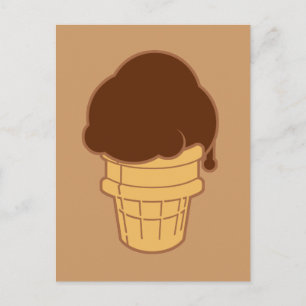 Chocolade Ice Cream Cone Briefkaart