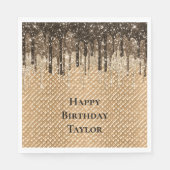 Chocolade Ice Cream Cone Glitter Druppels Servet (Voorkant)