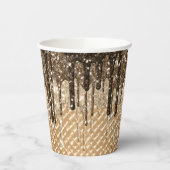 Chocolade Ice Cream Cone Glitter Druppels Verjaard Papieren Bekers (Links)