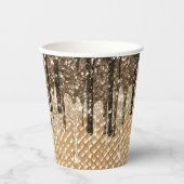 Chocolade Ice Cream Cone Glitter Druppels Verjaard Papieren Bekers (Voorkant)