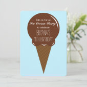 Chocolade Ice Cream Cone Party Uitnodigingen (Staand voorkant)