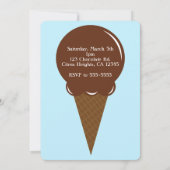 Chocolade Ice Cream Cone Party Uitnodigingen (Achterkant)
