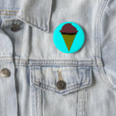 Chocolade Ice Cream Cone Ronde Button 5,7 Cm (In situ)