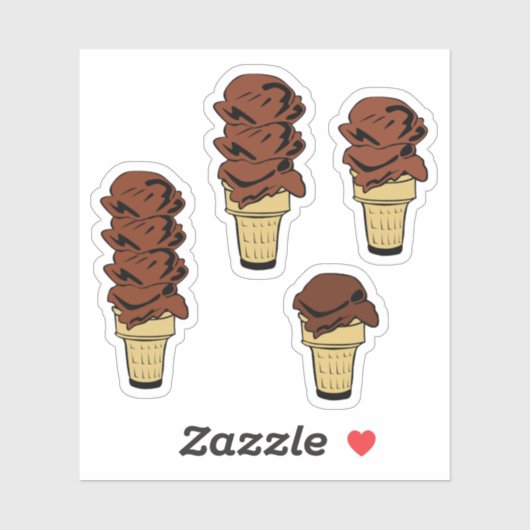 Chocolade Ice Cream Cones Sticker (Vel)