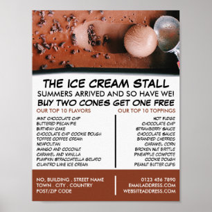 Chocolade Ice Cream, Ice Cream salon Adverteren Poster