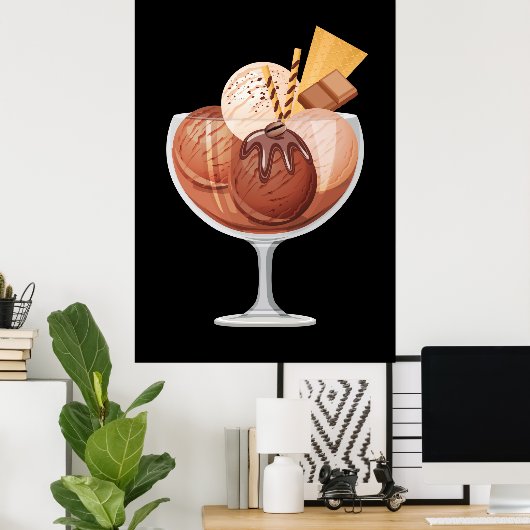 Chocolade Ice Cream Poster (Thuiskantoor)