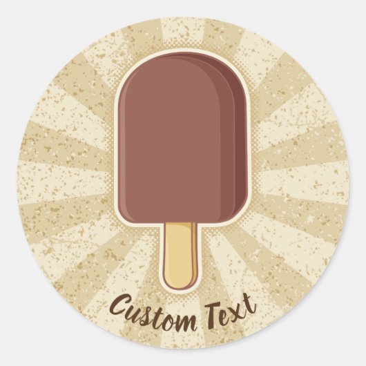 Chocolade Ice Cream Stick Ronde Sticker (Voorkant)