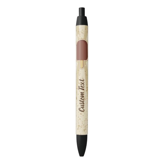 Chocolade Ice Cream Stick Zwarte Inkt Pen (Voorkant Verticaal)