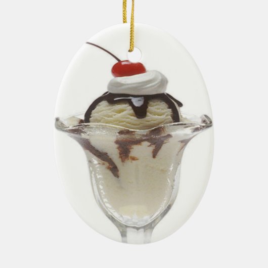 Chocolade Ice Cream Sundae Ornament (Achterkant)