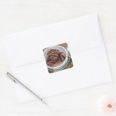 Chocolade Ice Cream Vierkante Sticker (Envelop)