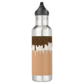 Chocolade Ice Cream Waffle Cone Sprinkle Monogram Waterfles (Rechts)