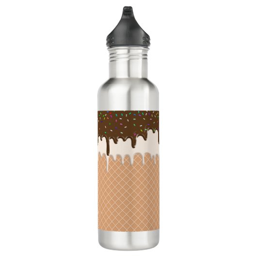 Chocolade Ice Cream Waffle Cone Sprinkle Monogram Waterfles (Rechts)