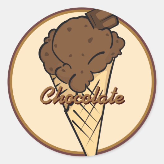 Chocolade Icecream Sticker (Voorkant)