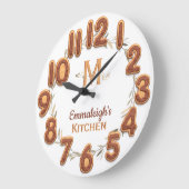 Chocolade Iced Cookie Number Botanisch Monogram Grote Klok (Hoek)