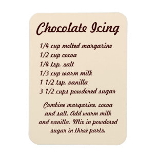 Chocolade Icing Recipe Fridge Magnet Magneet