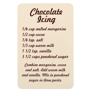 Chocolade Icing Recipe Fridge Magnet Magneet