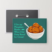Chocolade-ijs Fosfaat Binder Knop Button (Voorkant / Achterkant)