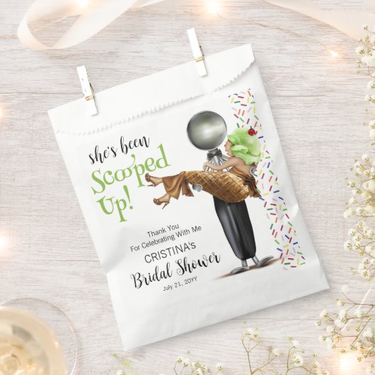 Chocolade ijs geschept bruiloft bedankzakje (Geknipt)