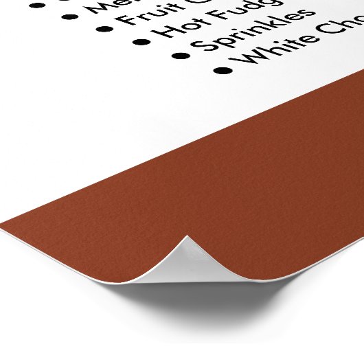 Chocolade-ijs, IJssalonmenu Poster (Hoek)