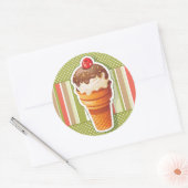  chocolade-ijs ronde sticker (Envelop)