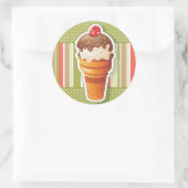  chocolade-ijs ronde sticker (Tas)