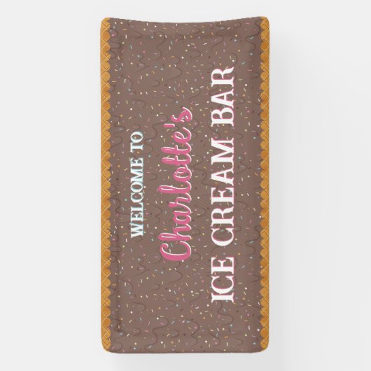 Chocolade ijs spandoek (Verticaal)