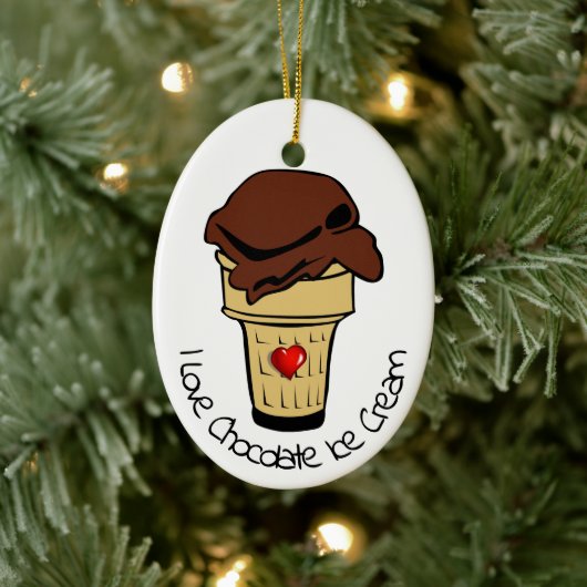 Chocolade Ijsdag Keramisch Ornament (Boom)