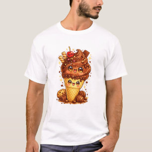 Chocolade Ijsje Kawaii T-Shirt