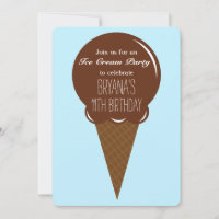 Chocolade Ijsje Kegel Feest Uitnodigingen