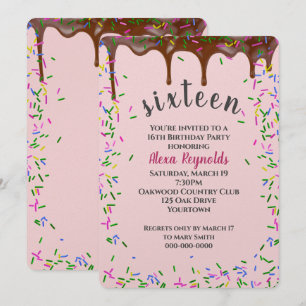 Chocolade ijsjes met spruitjes voor 16e verjaardag kaart