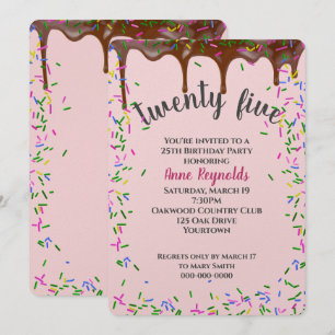 Chocolade ijsjes met spruitjes voor 25e verjaardag kaart