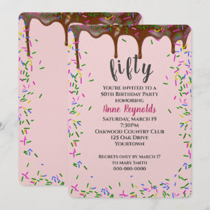 Chocolade ijsjes met spruitjes voor 50ste verjaard kaart