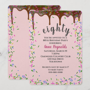 Chocolade ijsjes met spruitjes voor 80ste verjaard kaart