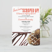 Chocolade ijsschep op wafel Vrijgezellenfeest Kaart (Staand voorkant)