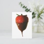 Chocolade in de vorm van aardbei briefkaart (Staand voorkant)