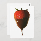 Chocolade in de vorm van aardbei briefkaart (Voorkant / Achterkant)