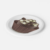 Chocolade in een chocoladebeker papieren bordje (Gekanteld)