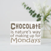 Chocolade is een Natuur Maagdagen in te halen Briefkaart (Staand voorkant)