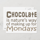 Chocolade is een Natuur Maagdagen in te halen Briefkaart (Voorkant / Achterkant)