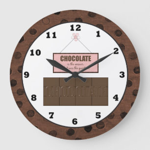 Chocolade is het antwoord wat het is? Wandklok Grote Klok