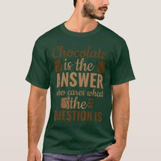 Chocolade is het antwoord wie maalt om de vraag he t-shirt