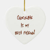 Chocolade is mijn beste vriend Br. Heart Ornament (Achterkant)