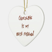 Chocolade is mijn beste vriend Br. Heart Ornament (Links)