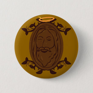 Chocolade Jesus Ronde Button 5,7 Cm