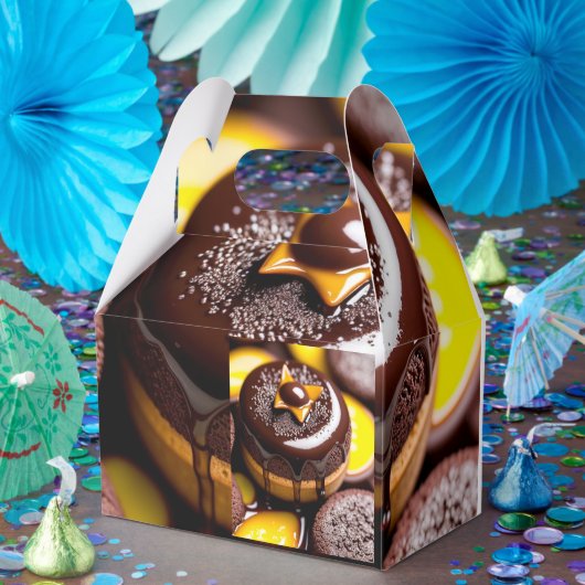 Chocolade & karamel-thema gunstbox bedankdoosjes (Feest)