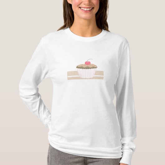 Chocolade Kers Cupcake T-shirt (Voorkant)
