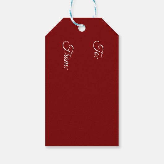 Chocolade Kerstman Custom Script Kerstmis Cadeaulabel (Achterkant)